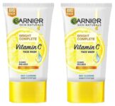 Garnier Skin Naturals Bright Complete Vitamin C Face Wash – Vitamin C Face Wash For Brighter and Glowing Skin – Suitable For all Skin Types, 150g (Pack of 2)