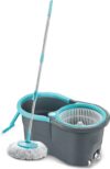 3D METRO SUPER STORE Gamma with 360° Spinner 2 Microfiber heads & Twin Bucket Mop Set(Grey, Blue)
