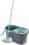 3D METRO SUPER STORE Gamma with 360° Spinner 2 Microfiber heads & Twin Bucket Mop Set(Grey, Blue)