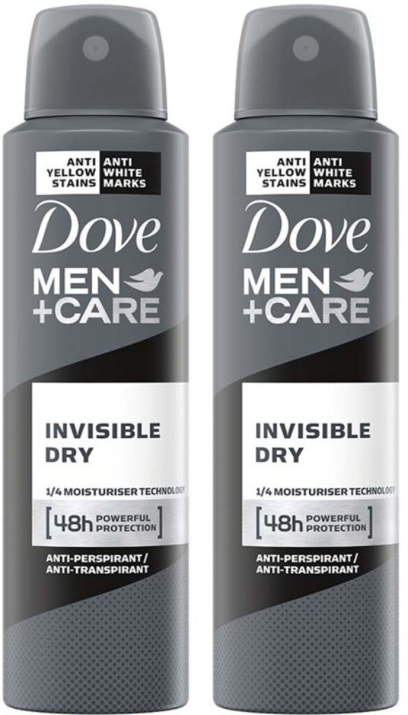 DOVE Men+Care Invisible Dry Spray Antiperspirant Deodorant (Pack of 2) Deodorant Spray - For Men(500 ml, Pack of 2)