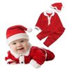 EITHEO Christmas Costume Santa Claus Dress for Kids | Santa Claus Dress Christmas Santa Costume Dress for Children|Santa Claus Dress For New Born Baby Girl & Baby Boy Dress Red (0-6 months)