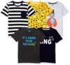 Amazon Brand – Jam & Honey Boy’s Starred Regular Fit T-Shirt (Pack of 5) (JHSS20BTSHP506_Multicolor 9 2 3 Years)