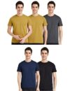 Amazon Brand – Symbol Men’s Solid Regular Fit T-Shirt (Pack of 5) (AW17PLPO5-3_Multicolor12 S)