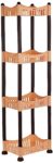Amazon Brand – Solimo Four-Tier Multipurpose Plastic Rack for Kitchen, Living Room, Bathroom (Concave, Beige and Brown)