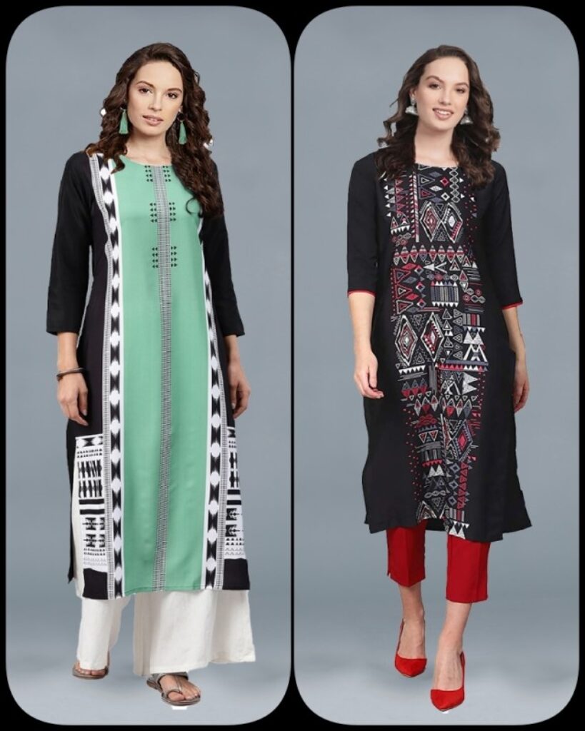 Glemson Women Printed A-line Kurta(Blue)