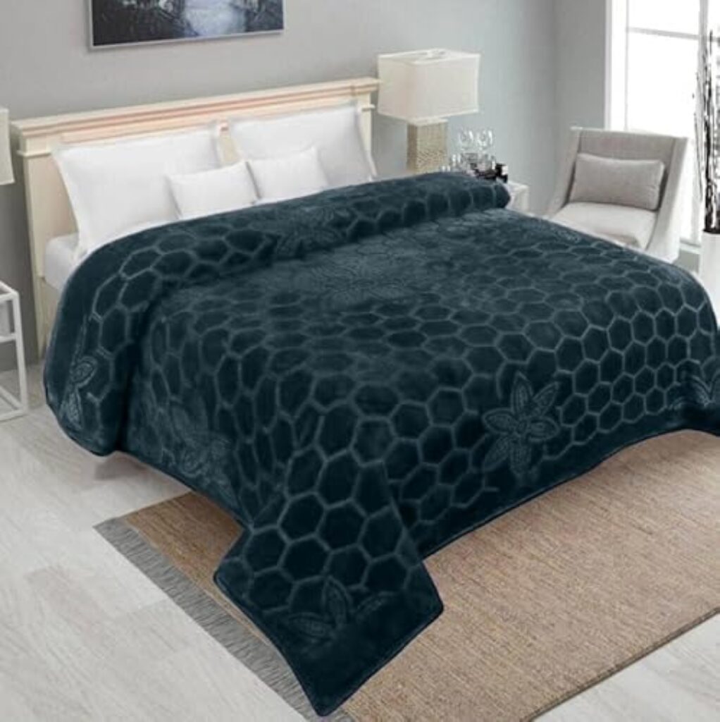 Status Contract Mink Blanket | Double Bed AC Blanket |Skin-Friendly, Lightweight & Super Soft Blanket 2.2 Kgs- 220 x 215 Cms (Dark Blue)