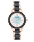 Anne Klein Considered Women’s Rose Gold and Blue Bracelet Solar Powered Watch – AK3610RGNV/NCAK3610RGNV