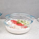 La Opala Cook Serve Store 100% Borosilicate Glass Bakeware & Serveware | Casserole with Glass Lid, Round 1 L | For Baking & Serving | Microwave, Oven, Dishwasher & Freezer Proof | Transparent