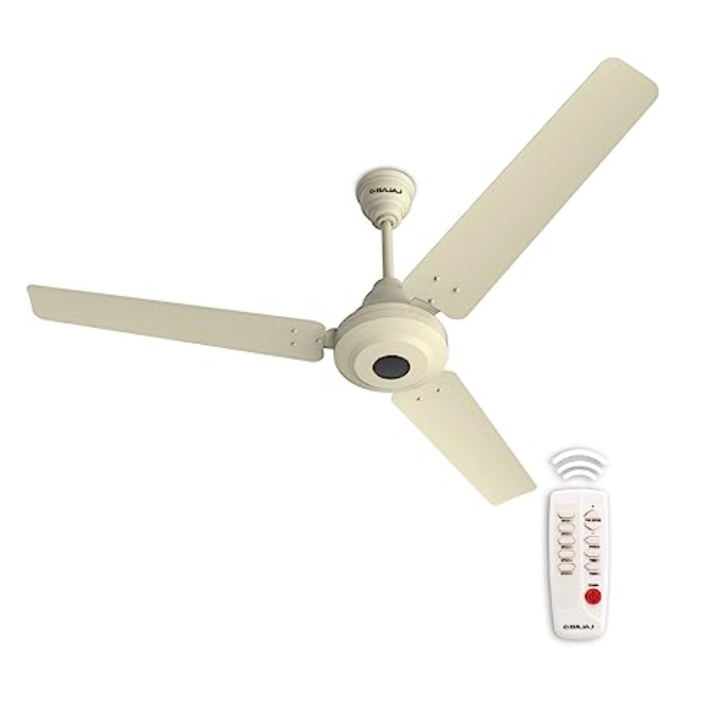 Bajaj Energos 12DC5R 1200 mm Silent BLDC Ceiling Fan|5-starsRated Energy Efficient Ceiling Fans for Home|Remote Control|Upto 65% Energy Saving|High Speed|Silent Operation|2-Yr Warranty Ivory| 1 star