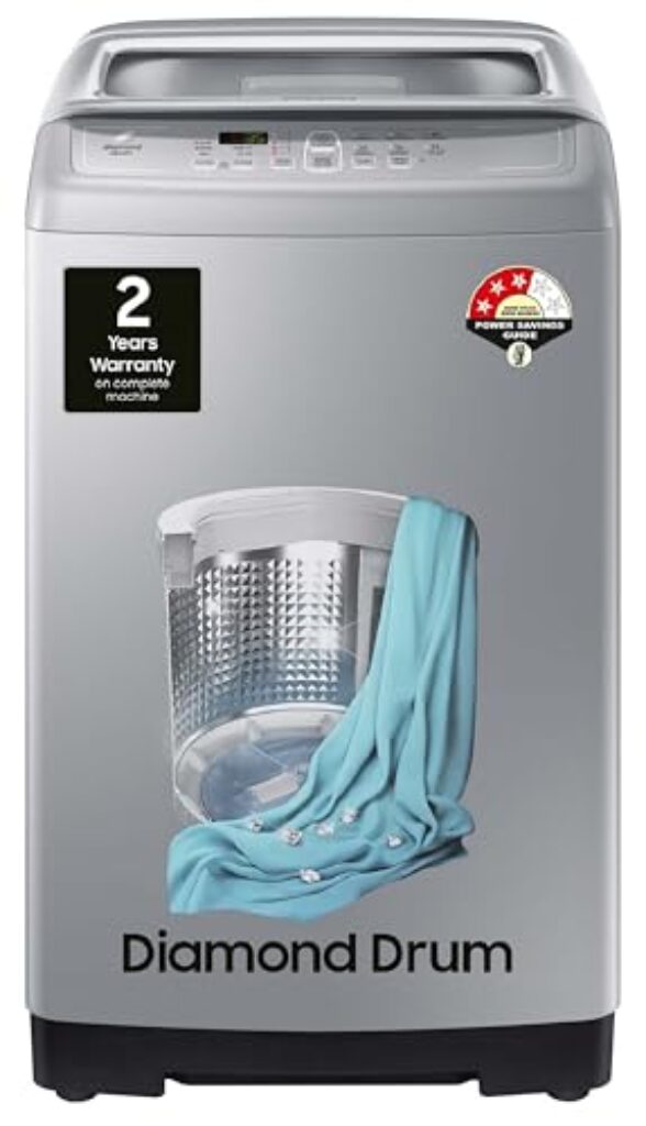 Samsung 7 kg, Fully-Automatic Top Load Washing Machine (WA70A4002GS/TL, centre jet pulsator, diamond drum and magic filter, Imperial Silver)