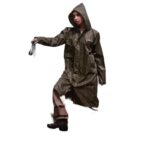 Home Lifelong Raincoat for Women – Lightweight Waterproof Raincoat with Adjustable Hood, Carry Pouch, and Knee-Length Design – Lightweight Polyester Poncho for Women (Size-XL, Colour- Olive Green)