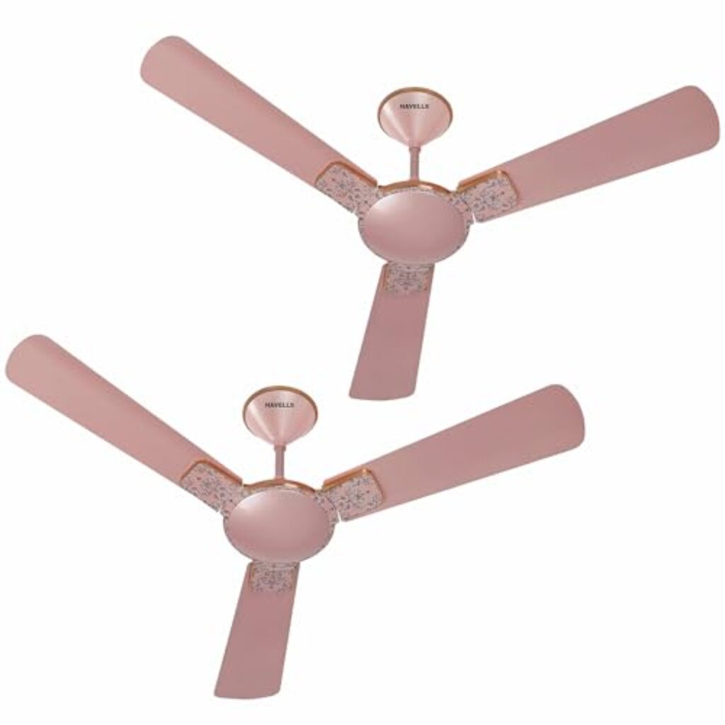 Havells Enticer Art 1200Mm 2 stars Energy Saving Ceiling Fan (Rose Gold, Pack Of 2)