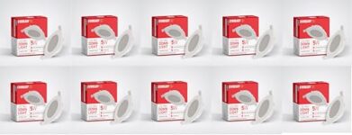Eveready LED 5W Mini Downlight | Cutout 3inches | High Surge Protection Upto 4KV | Fits into Junction Box | Light Weight PC Body | Pack of 10
