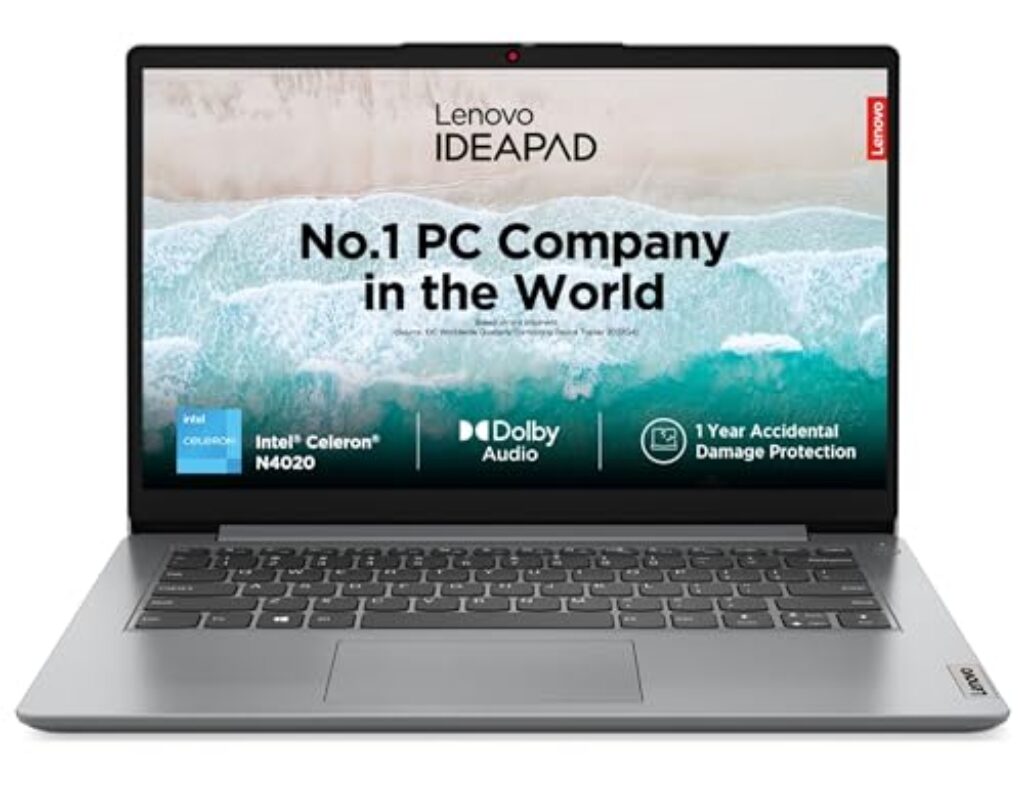 Lenovo IdeaPad Slim 1 Intel Core Celeron N4020 14" HD Thin and Light Laptop (8GB/512GB SSD/Windows 11 Home/Office 21/1Yr Warranty/Cloud Grey/1.3Kg), 82V6009LIN