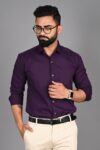 Home FUBAR Men Solid Formal Purple Shirt