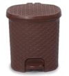 CELLO Classic Plastic Pedal 12 Liters, DustBin with Lid Plastic Garbage Waste Pedal Bin with Inner Bucket for Kitchen/Home/Office/Bathroom (Strong and durable Body)-Brown
