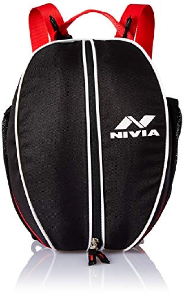 Nivia Bag, Ball Bag,PVC Coated mesh, Water Resistant Lightweighted Fabric, Highly Durable, 100% Polyester(Black/RED)