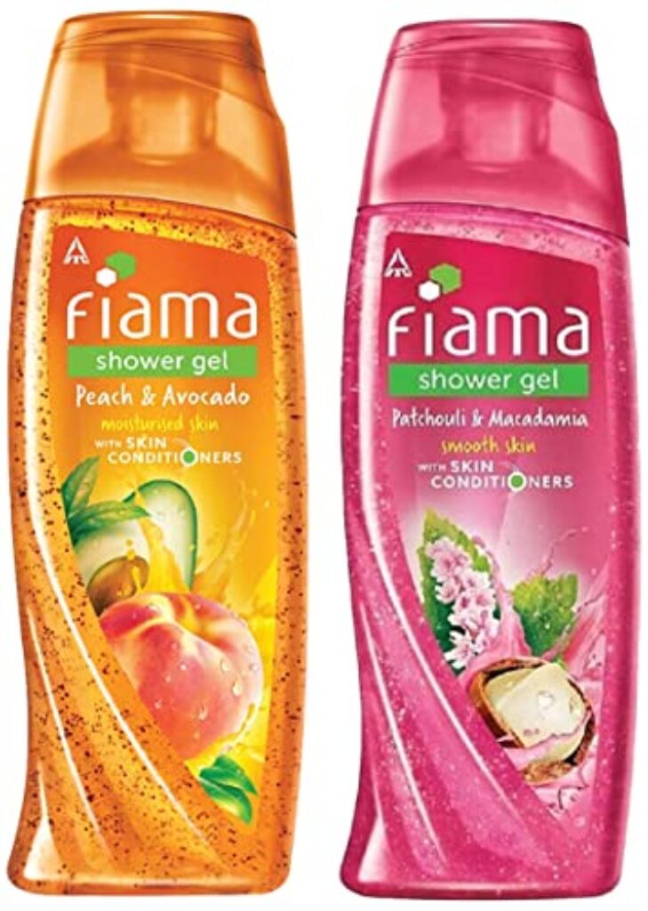 Fiama Patchouli & Macadamia Pure Indulgence Shower Gel, 250ml & Shower Gel - Peach & Avocado For Moisturised Skin With Skin Conditioners, 250ml