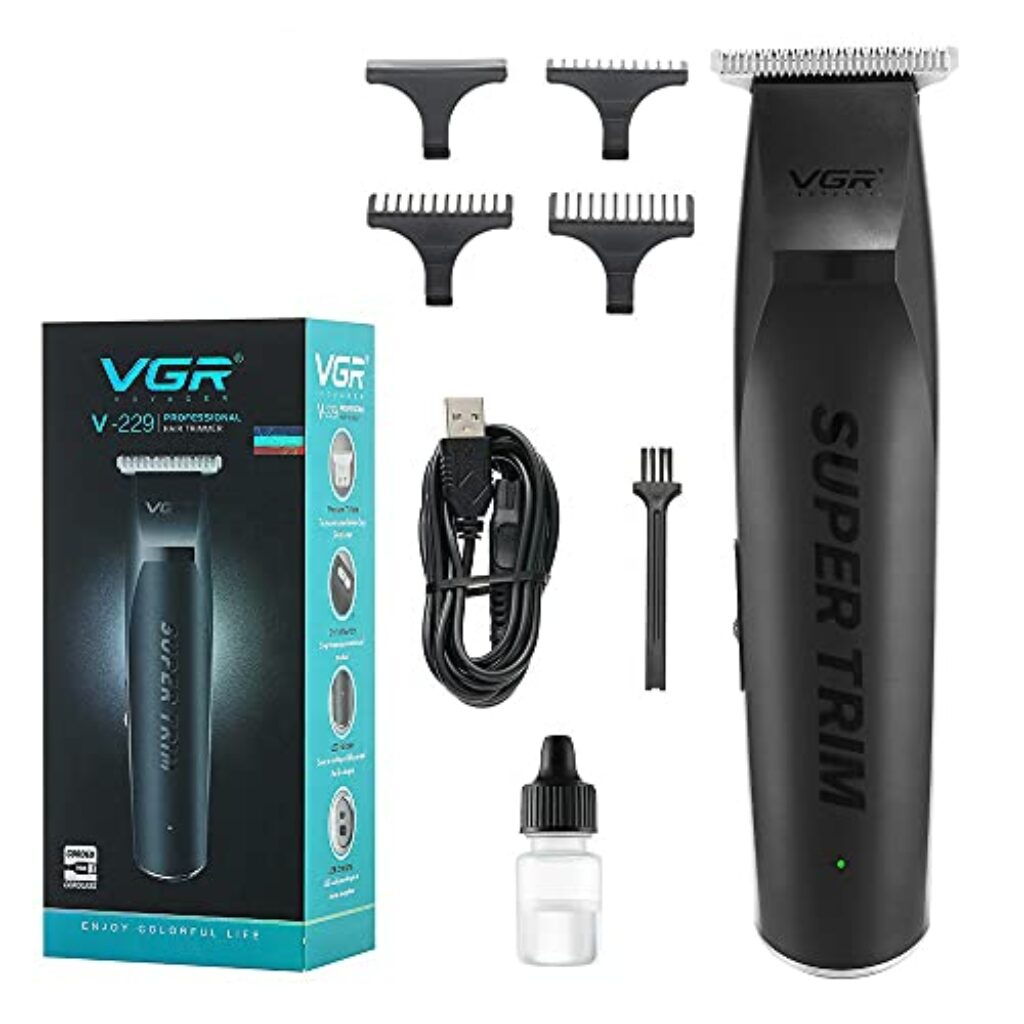 VGR V-229 Electric Hair Clipper for Men, Men's Self-Service Hair Trimmer Electric Beard Trimmer USB Rechargeable Clipper Cord & Cordless use