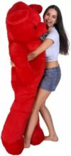 Plushie 4 Feet Se Toda Chota Very Cute Long Soft Hugable Teddy Bear Best For Gift – 120cm (Red) – 120 cm (Red) 0 – 120 cm (Red)  – 48 inch(Red)