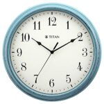 Titan Distressed Finish Wall Clock with Silent Sweep Technology – 32.5 Cm X 32.5 Cm (Medium)(Plastic), Analog, Blue