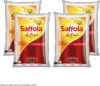 Saffola Active, Rich in Omega 3 & Oryzanol, Multi-Source Edible Rice Bran & SoyaBean Blended Oil Pouch(4 x 1 L)