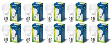Crompton Dyna Ray 12W Round B22 LED Cool Day Light Pack of 10