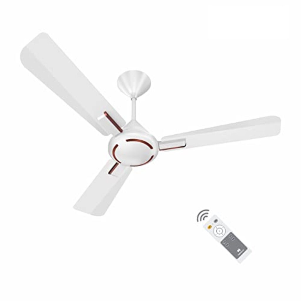 Havells 1200mm Ambrose BLDC Motor Ceiling Fan | Remote Controlled, High Air Delivery Fan | 5 Star Rated, Upto 60% Energy Saving, 2 Year Warranty | (Pack of 1, Pearl White Wood)