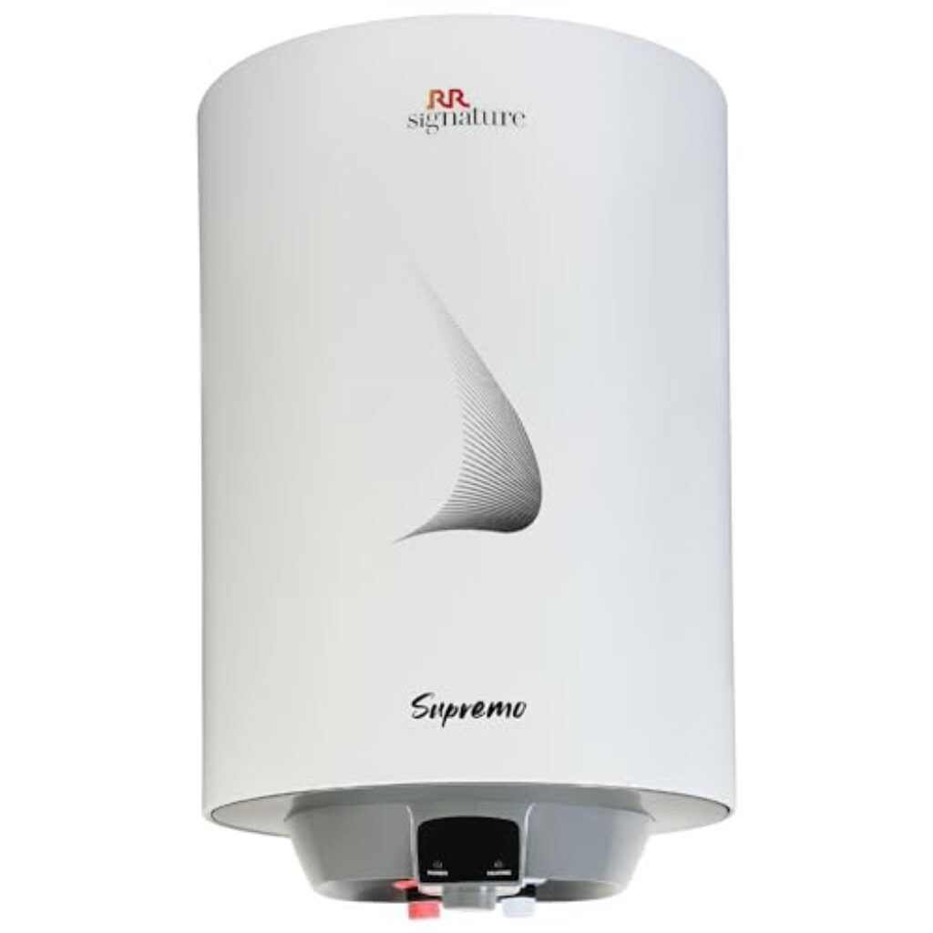 RR Signature Supremo 25L Star Rated Storage Water Heater for Home | Glass Line Tank Geyser | 8 Bar, Suitable for High Rise |Thermal Cutout |Safety Valve 2 Yr Warranty on Product & 6 Yr on Tank by RR