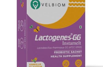 Velbiom Lactogenes-GG Instamelt Probiotic Health Supplement Promotes Digestive System Enhaces Immune Response – 1g*10 Sachets, Vanilla Flavour