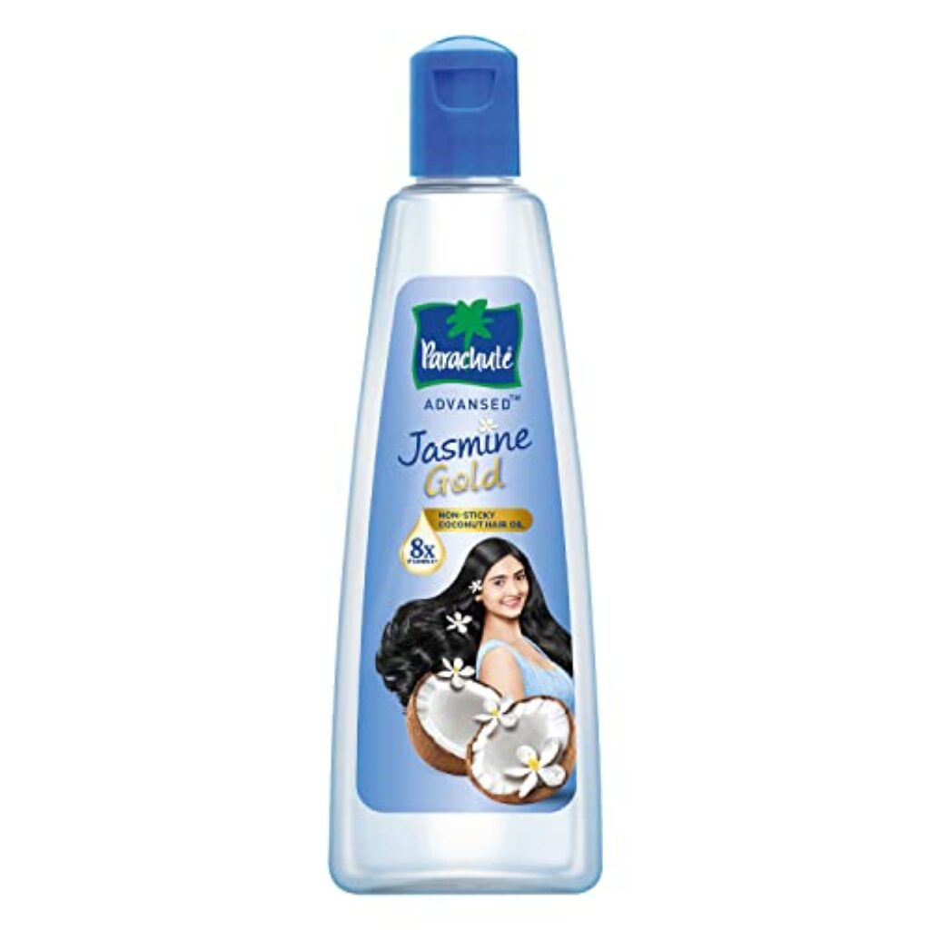 Parachute Advansed Jasmine Gold Coconut Hair Oil With Vitamin-E For Super Shiny Hair, Non-sticky, 300ml