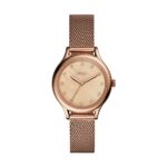 Fossil Leather Laney Analog Mother of Pearl Dial Women’s Watch-Bq3392, Band Color:Rose Gold