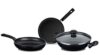 Nirlep by Bajaj Electricals Sakhi Induction-Base Non-Stick Cookware Set with Lid (3-Piece, Black), Aluminium