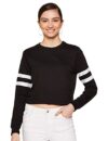 Newport Women’s Polyester Crew Neck Regular Fit Sweatshirt (NPWWPSS20001Z01_Black’ _Small)