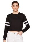 Newport Women’s Polyester Crew Neck Regular Fit Sweatshirt (NPWWPSS20001Z01_Black’ _Small)