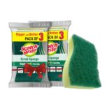 Scotch-Brite Scrub Sponge for Utensil Cleaning (Kitchen scrubber with sponge)- Pack 6