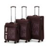 V Lite – Moscow Combo Set of 3 (Small + Medium + Large) Softside Trolley Bag, Cabin 20″ + Check-in 24″&28″ Expandable Suitcase Travelling Luggage with Anti-Theft Zippers (Berry Brown)
