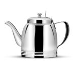 Expresso Stainless Steel Tea Serving Pot with Handle – Polished Coffee/Teapot with Lid, Silver, Hygienic, Robust and Corrosion Resistant, Strong and Sturdy, Spill Proof Pouring, 600 ml