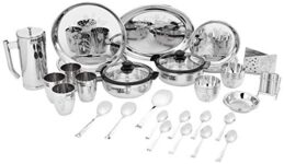 Sorabh 22LKDS-41 Stainless Steel Premium Quality Royal Dinner Set for Home (Laser, Silver, 41 Pcs.)