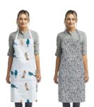 Yaanthiv’s Aprons | Printed Cotton Aprons for Kitchen | Unisex Aprons for Men and Women perfect for Home Kitchen, Restaurant, Coffee house, Cooking, Bar, Salon | Washable | Pack of 2 Aprons