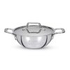 Bergner TriPro TriPly Stainless Steel 24cm Kadai with Stainless Steel Lid, 3.1 Litres Kadhai with Lid, Metal Spatula Friendly, Easy to Clean, Induction Bottom and Gas Stove Ready – Silver