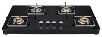 Whirlpool 4 Burner Gas Stove with Heavy Duty Forged Brass Burners & Rust Free Body (GRANDIOSA Ultra 904 CT BR)