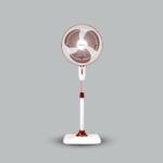 Bajaj Rapido 400 mm Pedestal Fan, Wine Red, With Full Copper Motor and High Speed Operation, Regular