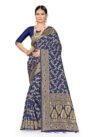Women’s Banarasi Silk Saree (Neavy blue, 5-6mtrs)-PID30594