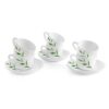 Cello Imperial King Cup & Saucer 130 ml | Home and Kitchen Decor Items | Cups, Mugs and Saucer for Kitchen | Coffee Cup and Saucer Set | 6 Units | Bamboo Groove, Green