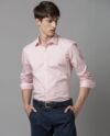 LEE Men Solid Casual Pink Shirt