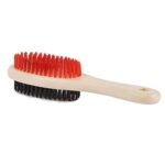 Dogista Wooden Dog Brush, Double Side Grooming & Shedding Comb, Small