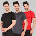Vector X OMT-197 Men’s Polyester Half Sleeve Round Neck T-Shirt (Pack of 3)