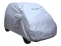 Amazon Brand – Solimo Basic Car Cover for Taigun (2021) | UV & Dust Protection, Durable, Moderate Water-Resistant, Reinforced Stitching and Lightweight | Included Carry Bag (Grey)