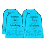 Kuber Industries Pack of 4 Cloth Storage Bag | Non-Woven Storage Organizer | Travel Cloth Storage Bag | Garments Cover for Laundry | Storage Organizer for Clothing | Medium | Sky Blue